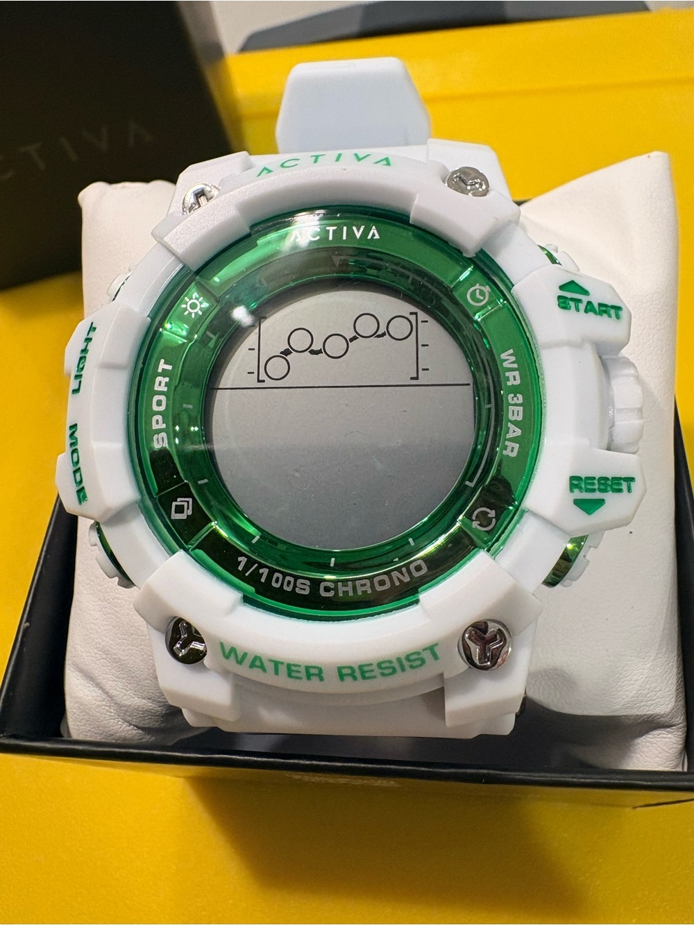 Activa White and Green Digital Sports Watch